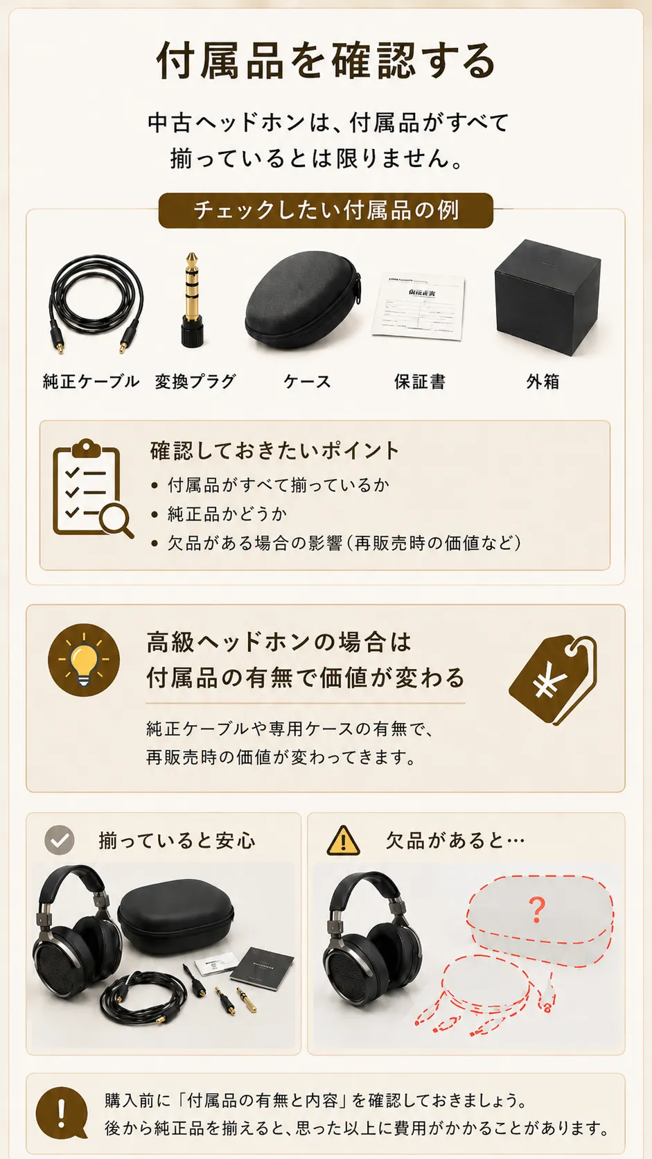 付属品を確認する